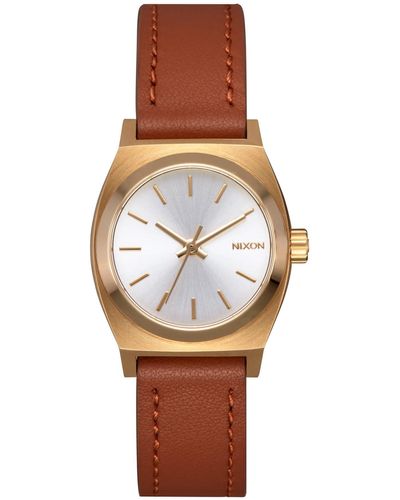 Nixon Analog Quartz Watch With Leather Strap A509-5168-00 - White