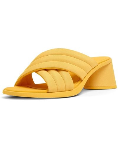 Camper Slide Heeled Sandal - Yellow