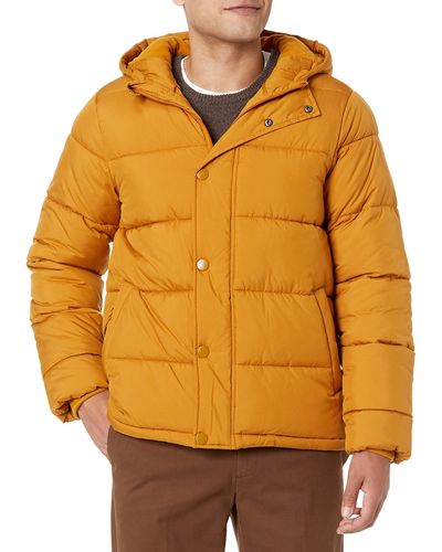 Amazon Essentials Heavyweight Hooded Puffer Coat - Yellow