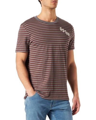 G-Star RAW Stripe Slim T-shirt Voor - Rood
