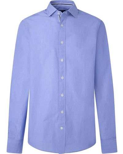 Hackett Fine Eng Stripe Shirt - Blue