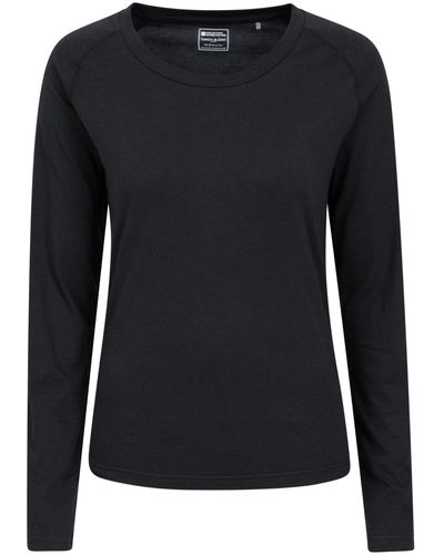 Mountain Warehouse Bamboo Womens Loungewear Top - Eco-friendly, Quick Wicking, Quick Drying, Antibacterial - Best For Winter - Black