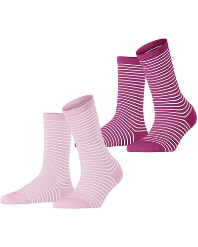 Esprit Socken Fine Line 2-Pack W SO Baumwolle gemustert 2 Paar - Pink
