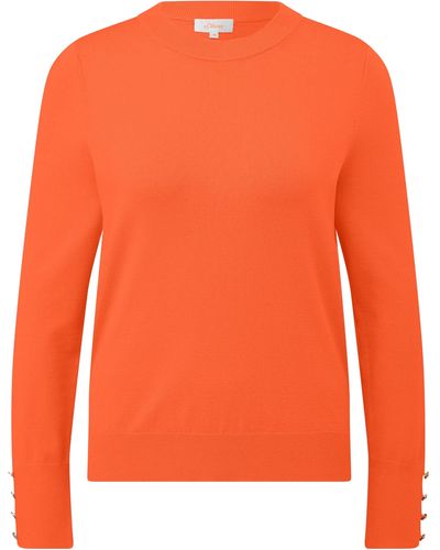 S.oliver Pullover mit Zierknöpfen - Orange