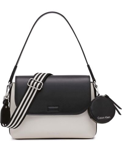 Calvin Klein Millie 2 In 1 Flap Shoulder Bag & Crossbody - Black