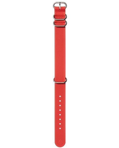 Nixon Fkm Rubber Nato Ba005-3403-00 Replacement Strap For Watches With 20 Mm Silicone And Rubber In Fire Colour With Buckle And - Red