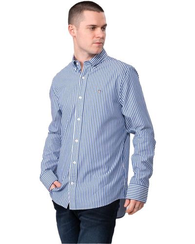 GANT Slim Poplin Stripe Shirt - Blue