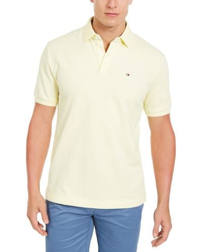 Tommy Hilfiger Mens Short Sleeve Cotton Pique In Regular Fit Polo Shirt - Yellow