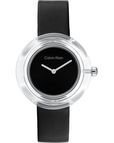 Calvin Klein Reloj Analógico de Cuarzo para mujer con Correa en piel Negro - 25200020