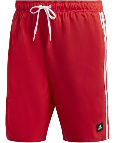 adidas 3-Stripes CLX Swim Shorts Swimsuit - Rojo