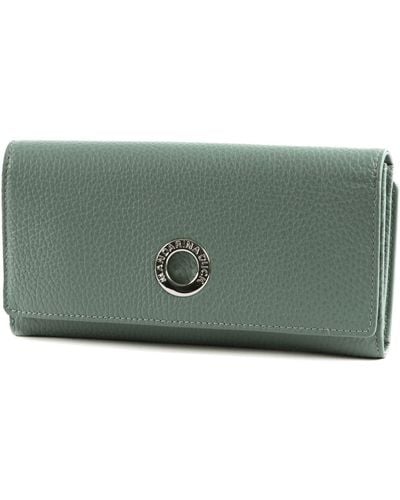 Mandarina Duck Mellow Leather Wallet with Flap L Mistral - Verde