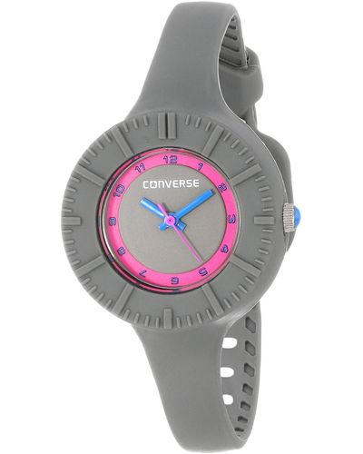 Converse Vr023075 The Skinny Round Grey Analog Dial With Grey Silcone Case And Strap Watch