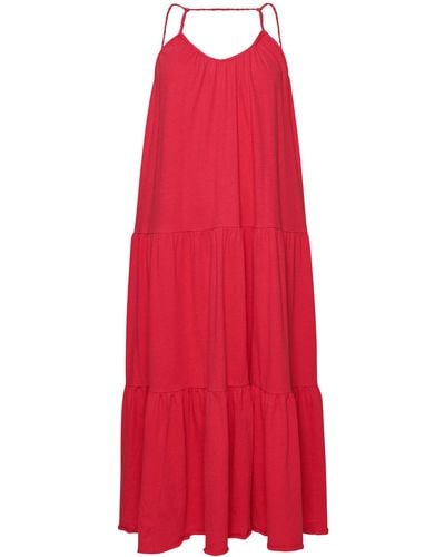 Superdry Vintage Jersey MIDI Dress Kleid, - Rot
