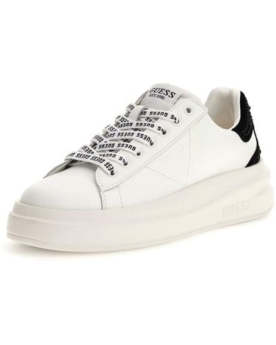 Guess Fltelb Lea12 Whblk Classic Trainers - White