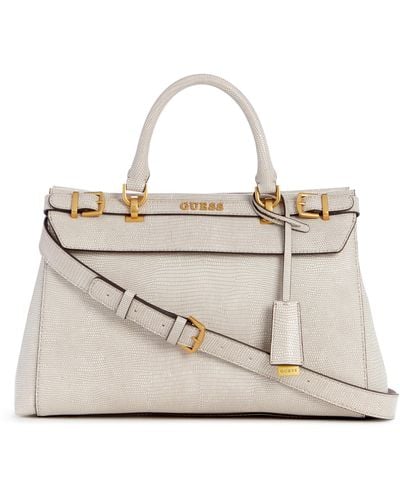 Guess Sestri Luxury Satchel - Natural