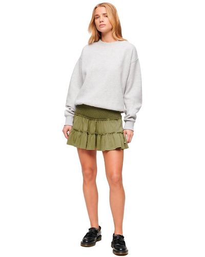 Superdry Tiered Jersey Mini Skirt - Grey