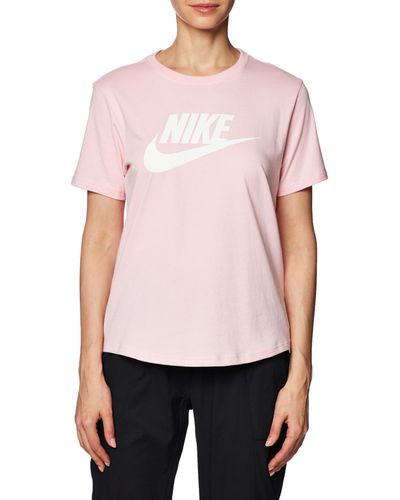 Nike DX7906-690 W NSW Tee ESSNTL ICN FTRA T-Shirt Rose/Blanc Taille XS