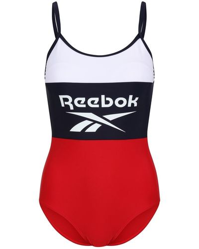 Reebok S Split Colours White/navy/red One Piece Swimsuit