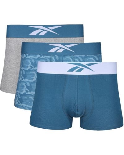 Reebok Calzoncillos De Algodón Para Hombres En Azul/estampado Boxer Shorts - Blue
