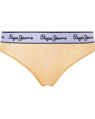 Pepe Jeans Vrouwen Mesh String Bikini Stijl Ondergoed - Wit