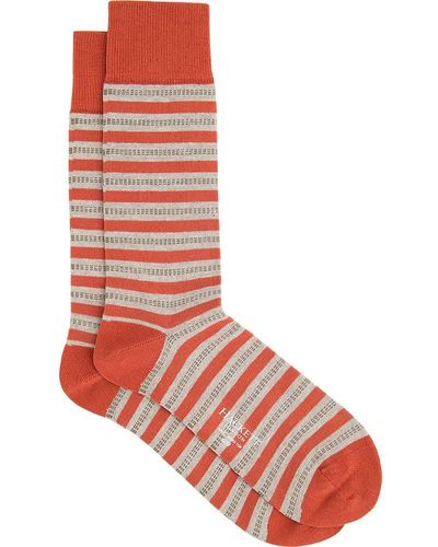 Hackett Texture Stripe Socks - Red