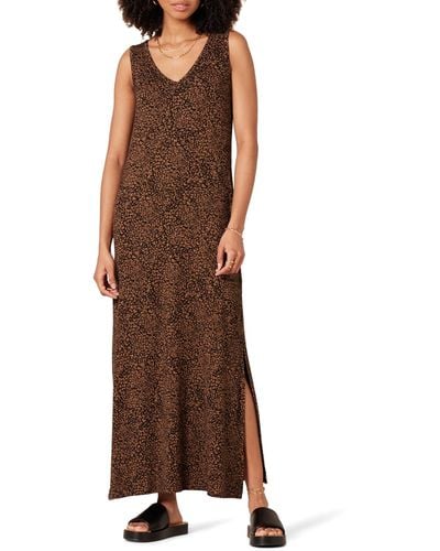 Amazon Essentials Jersey V-neck Tank Maxi-length Dress - Brown