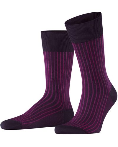 FALKE Oxford Stripe M So Cotton Patterned 1 Pair Socks - Purple