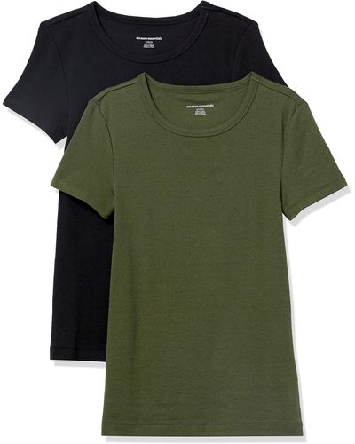 Amazon Essentials 2-pack Slim-fit Short-sleeve Crewneck T-shirt - Green