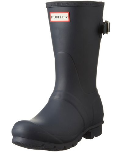 HUNTER Footwear Original Short Back Adjustable Rain Boots - Black