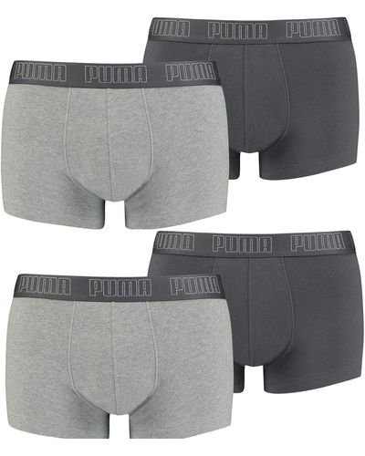 PUMA Shortboxer Basic Unterhosen 4er Pack 521025001 - Grau