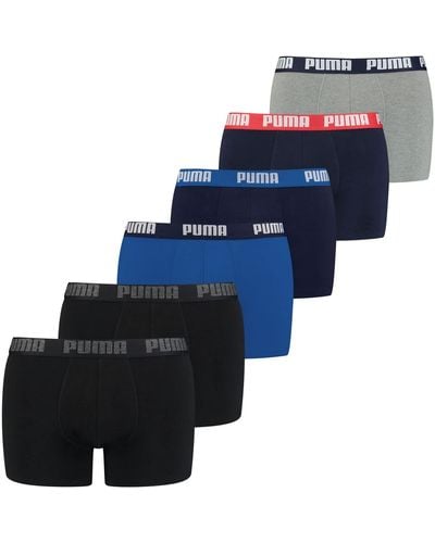 PUMA S 6 Pack Basic Underwear Boxers Blue/black M