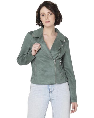 Vero Moda VMJOSE AW23 Short Faux Suede Jacket NOOS Jacke - Grün