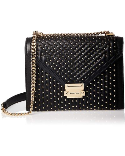 Michael Kors Whitney Large Studded Leather Conv Shoulder BagMujerShoppers y bolsos de hombroNegro