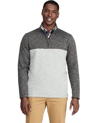 Izod Classic Fit Quarter Zip Sweater Fleece Pullover - Gray