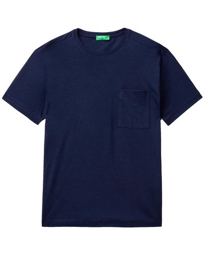 Benetton 33cmu101r T-Shirt - Blau