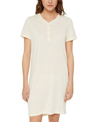 Esprit Everyday Cotton NW OCSns s-slv Camisa de Noche - Blanco