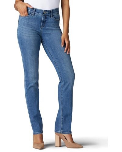 Lee Jeans Ultra Lux Comfort With Flex Motion Straight Leg Jean Juniper 12 Short - Blue