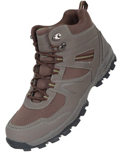 Mountain Warehouse Mcleod Mens Hiking Boots - Durable, Breathable Walking Shoes, Sturdy Grip, Eva Cushioning, Mesh Lining - Brown