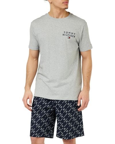 Tommy Hilfiger Set de Pijama Corto para Hombre Drawstring - Gris