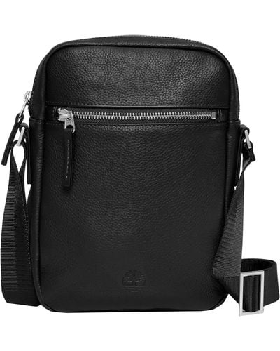 Timberland Shoulder Bag For Men Tb0a6mu5001 Cross Body Leather Uniqua Nero - Black
