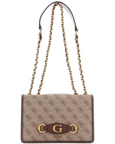 Guess Izzy Convertible Xbody Flap Latte Logo/Brown - Multicolore