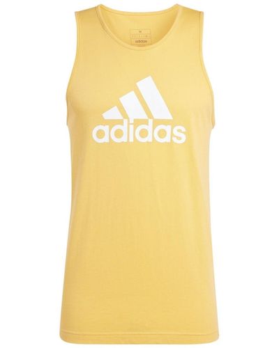 adidas S Logo Muscle Vest Top Hazy Orange L - Yellow
