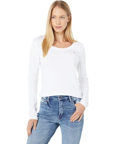 Tommy Hilfiger Long Sleeve Scoop Neck Tee T-shirt - White