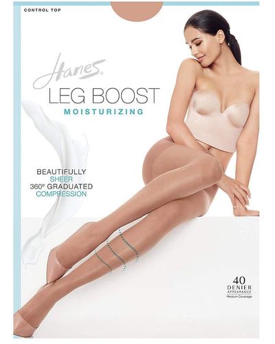 Hanes Leg Boost Cellulite Smoothing Compression Sheers - Natural