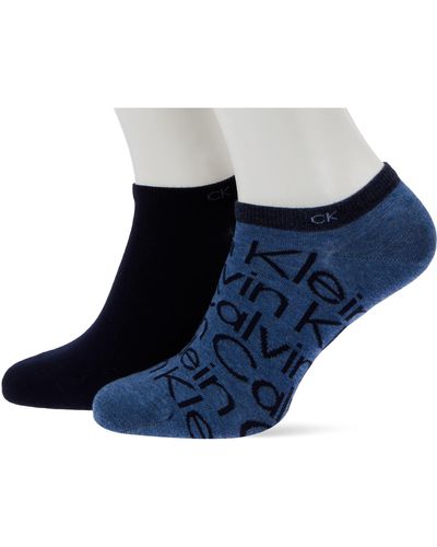 Calvin Klein Aop Trainers Socks - Blue