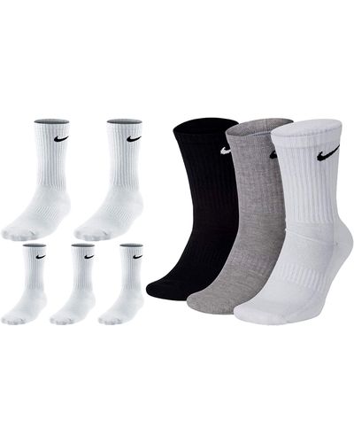 Nike 8 Paar Socken Lang Weiß oder Schwarz oder Weiß Grau Schwarz Set Paket Bundle
