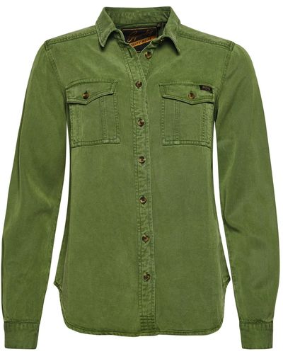 Superdry Vintage Military Shirt Kapuzenpullover - Grün