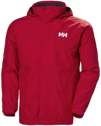 Helly Hansen Dubliner Waterproof Windproof Breathable Rain Coat Jacket - Red