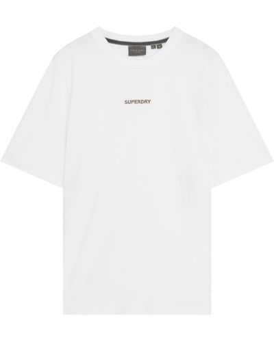 Superdry Locker geschnittenes T-Shirt mit Mikro-Logo Brillant Weiß XL