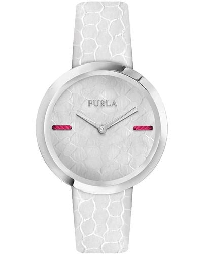 Furla Analog Quarz Uhr mit Leder Armband R4251110504 - Weiß